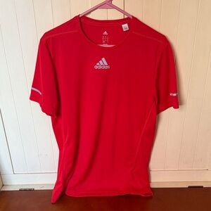 Adidas climalite Vibrant Red Short Sleeve running Tee